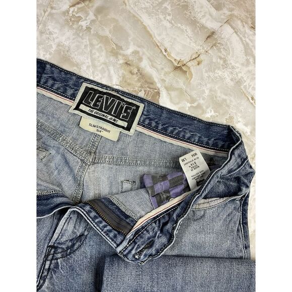 Levi's 514 Slim Straight Jeans Men's Blue Denim Pants - Picture 3 of 6